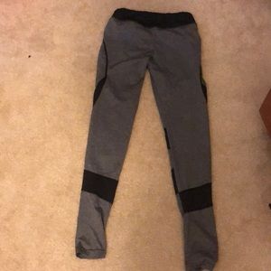 Gray and black leggings